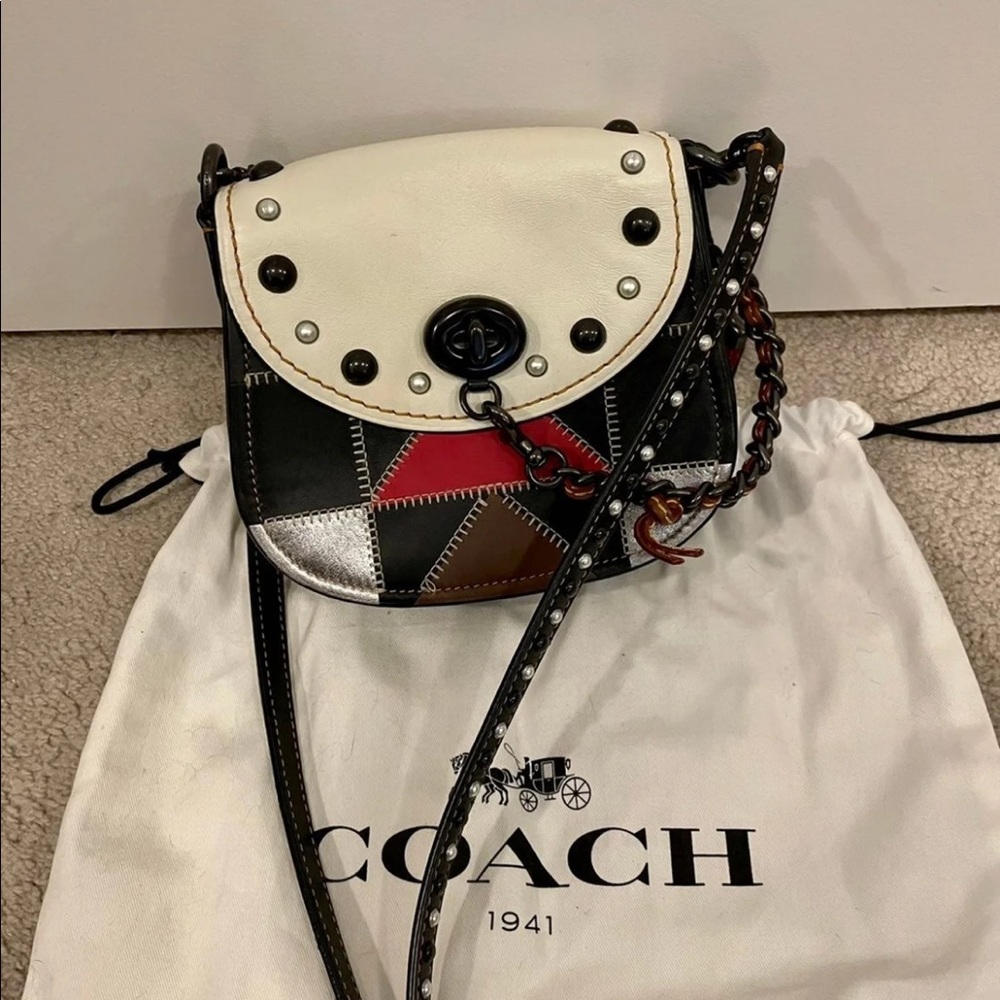 Coach Turnlock Saddle 17 Prairie Patchwork Leather - image 2